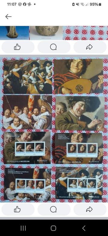 Frans Hals 12 postzegels kaarten snailmail postcrossing 2013