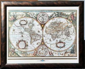 Wanddecoratie - oude wereldkaart 80 cm x 65 cm beschikbaar voor biedingen