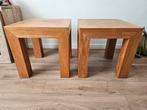 teak houten tafel 2 stuks  50x50x50,5 cm, Huis en Inrichting, Tafels | Eettafels, Ophalen, Gebruikt, 50 tot 100 cm, Vierkant