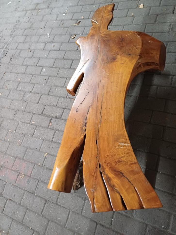 Boomstam Salontafel Aruba, Tuin en Terras, Tuinbeelden, Gebruikt, Hout, Ophalen of Verzenden