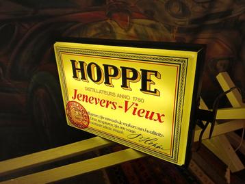 Dubbelzijdige Hoppe Jenever en Vieux lichtreclame beschikbaar voor biedingen