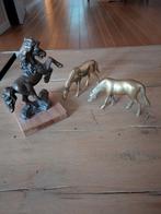 Paarden bronzen / koperen beelden 3 stuks, Verzamelen, Ophalen of Verzenden, Zo goed als nieuw, Dier