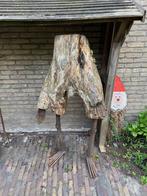 Sculptuur Boomstronk Man hout/ijzer gesigneerd zeer Uniek, Ophalen, Gebruikt, Hout, Mensenbeeld