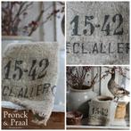 Stoere shabby linnen doek 50 x 45 cm. 15-42 *Pronck & Praal*, Huis en Inrichting, Woonaccessoires | Overige, Nieuw, Ophalen of Verzenden