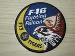 RNLAF F-16 Fighting Falcon 313 Squadron Tigers swirl patch, Verzamelen, Militaria | Algemeen, Embleem of Badge, Nederland, Luchtmacht