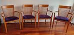 4 design vintage eetkamerstoelen - eettafelstoelen, Huis en Inrichting, Stoelen, Ophalen, Gebruikt, Bruin, Vintage