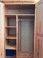 Massief houten kledingkast met planken en hanggedeelte, Huis en Inrichting, Kasten | Kledingkasten, Ophalen, Gebruikt, 100 tot 150 cm