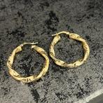 14k gouden wokkels creolen oorbellen nieuw, Sieraden, Tassen en Uiterlijk, Oorbellen, Ophalen of Verzenden, Zo goed als nieuw