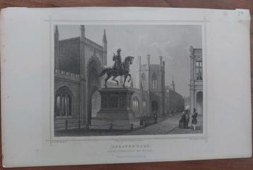 54 Ruiterstandbeeld Willem I Den Haag - gravure Terwen 1860 beschikbaar voor biedingen