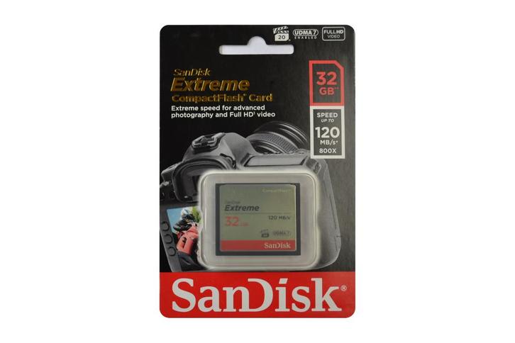 Sandisk Extreme 32GB CompactFlash geheugenkaart, Audio, Tv en Foto, Fotografie | Geheugenkaarten, Nieuw, Compact Flash (CF), 32 GB