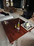 Zware massief houten teak salon tafel, Ophalen, Gebruikt, Minder dan 50 cm, Robuust