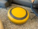 Nieuwstaat Leolux Saturn Hocker Geel Poef Design D100, Leolux, Rond, Nieuw, Leer