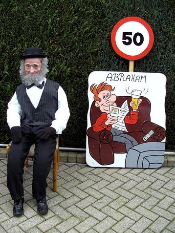 Abraham op bankje met bierpul en pot set 3 deel. beschikbaar voor biedingen