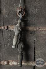 Houten klos ornament hanger leren veter hang stoer sober, Verzenden, Nieuw