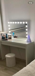 Make-up tafel met spiegel en kruk, Huis en Inrichting, Minder dan 50 cm, Gebruikt, Ophalen of Verzenden, Minder dan 100 cm