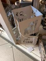 Twee witte windlichten met hertjes gebruikt, Doe-het-zelf en Verbouw, Kratten en Dozen, Doos, 100 cm of meer, 60 cm of meer, Ophalen of Verzenden