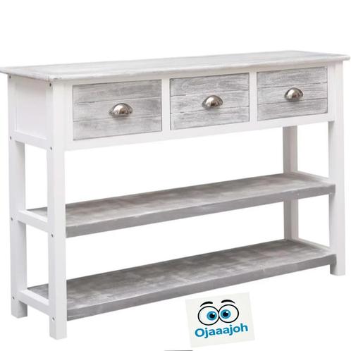 NIEUW Dressoir 115x76x30 cm Paulownahout grijs, Huis en Inrichting, Kasten | Dressoirs, Nieuw, 100 tot 150 cm, 25 tot 50 cm, Met lade(s)