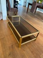 Salontafel met twee glasplaten van rookglas, Huis en Inrichting, Tafels | Salontafels, Ophalen, Gebruikt, 100 tot 150 cm, 50 tot 100 cm