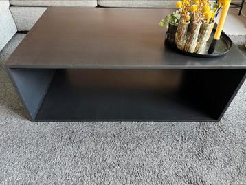 Salontafel, massief eikenhout, zwart gebeitst, 110x70 cm beschikbaar voor biedingen