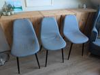 Drie grijze eetkamerstoelen, Ophalen, Gebruikt, Drie, Stof