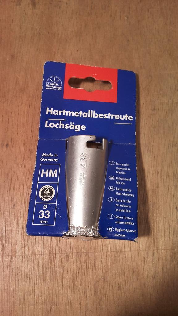 Gatzaag / dozenboor 33mm tegels steen gips kalk, Doe-het-zelf en Verbouw, Tegels, Nieuw, Vloertegels, Keramiek, 60 cm of meer