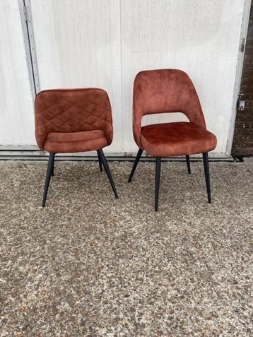 2 stuks velvet stof koper horeca restaurant stoelen NIEUW beschikbaar voor biedingen