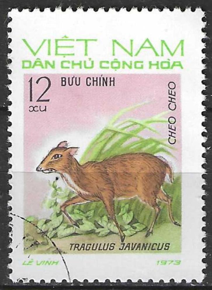 Noord-Vietnam 1973 - Yvert 790 - Wilde Dieren - 12 xu (ST), Postzegels en Munten, Postzegels | Azië, Zuidoost-Azië, Verzenden
