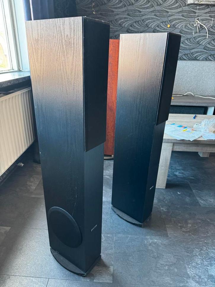 Fenton SHFT52B - HiFi Luidsprekerset 500W, Audio, Tv en Foto, Luidsprekers, Gebruikt, Front, Rear of Stereo speakers, 120 watt of meer
