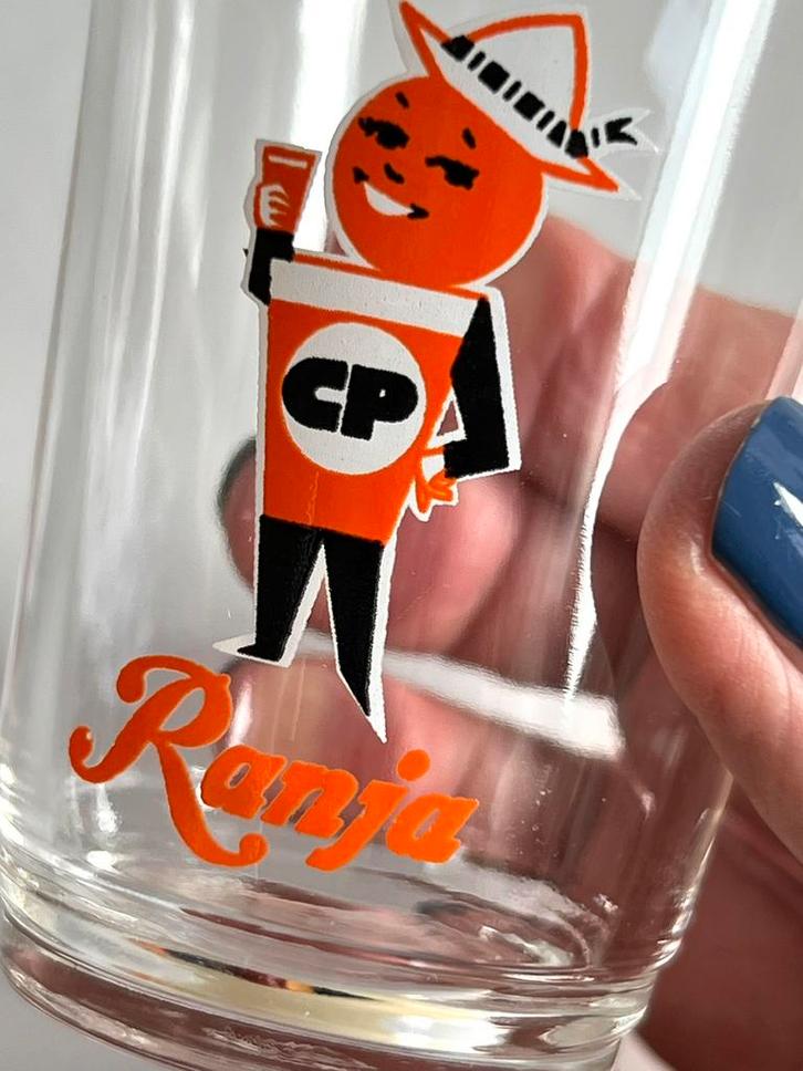 Een origineel Ranja glas, jaren ‘50/60 ., Verzamelen, Glas en Borrelglaasjes, Zo goed als nieuw, Overige typen, Ophalen