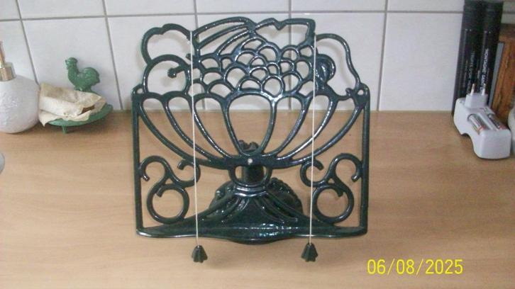 Gietijzeren boekenstandaard, Huis en Inrichting, Keuken | Keukenbenodigdheden, Zo goed als nieuw, Ophalen of Verzenden