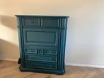 Brocante geschilderde Kast - Grenen blauw, Huis en Inrichting, Kasten | Buffetkasten, Ophalen, Gebruikt, 50 tot 100 cm, Met lade(s)