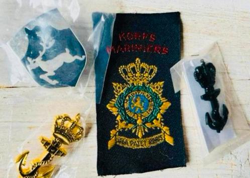 Korps Mariniers Setje Emblemen -4, Verzamelen, Militaria | Algemeen, Marine, Embleem of Badge, Nederland, Verzenden