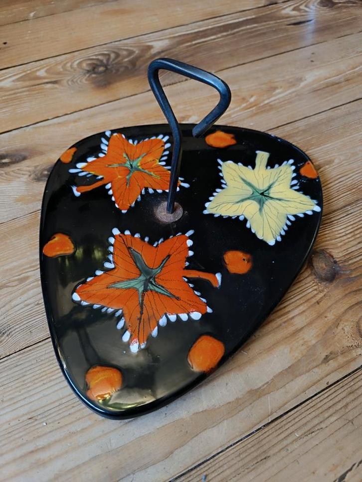 Vintage Mid Century Keramiek Borrelplateau / Taartplateau, Kinderen en Baby's, Speelgoed | Buiten | Los speelgoed, Gebruikt, Ophalen of Verzenden