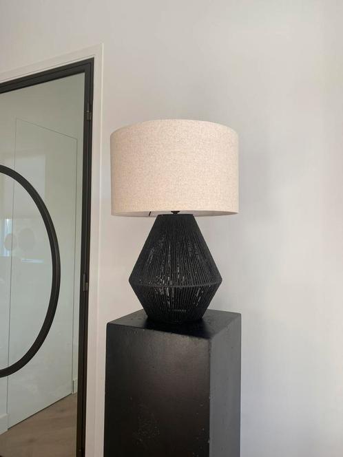 Tafellamp Jute Zwart, Huis en Inrichting, Lampen | Tafellampen, Nieuw, 50 tot 75 cm, Overige materialen, Ophalen of Verzenden