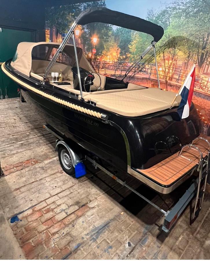Maassloeop 590 honda 20pk BLACK ON BLACK NIEUW op voorraad!, Watersport en Boten, Sloepen, Zo goed als nieuw, 10 tot 30 pk, 3 tot 6 meter