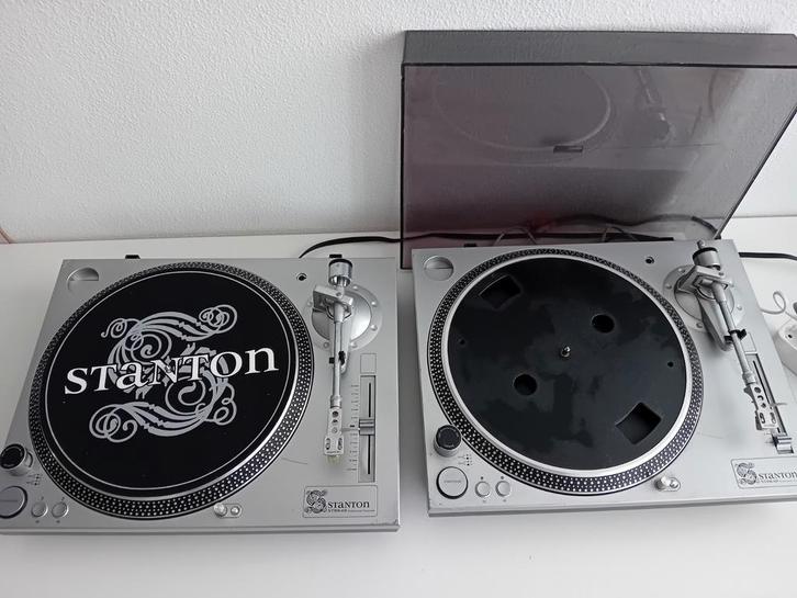2 professionele Stanton STR8-60 Draaitafels, Audio, Tv en Foto, Platenspelers, Gebruikt, Platenspeler, Overige merken, Pitch-regelaar