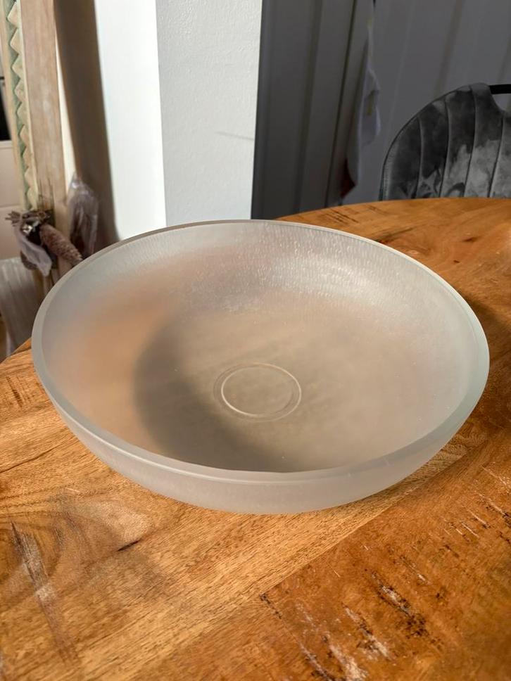 Glazen serveerschaal / opdienschaal / fruitschaal, Huis en Inrichting, Woonaccessoires | Schalen en Manden, Zo goed als nieuw