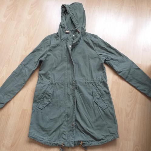 Parka jas kakigroen,  maat s, Kleding | Dames, Jassen | Zomer, Gedragen, Maat 36 (S), Overige kleuren, Ophalen of Verzenden