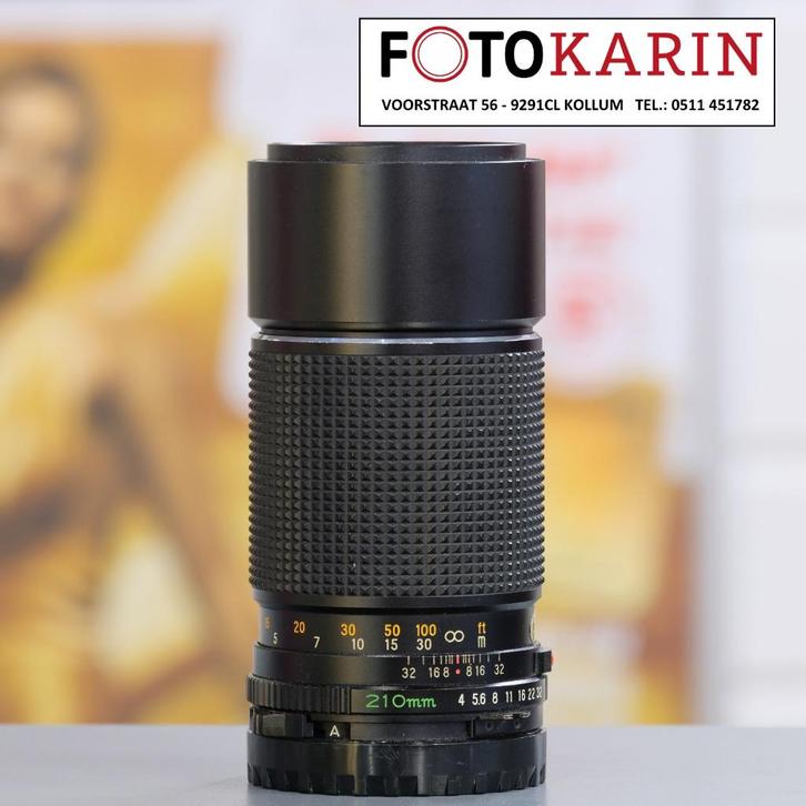 Mamiya sekor 210mm f4 + tussenringen + handgrip 645 set, Audio, Tv en Foto, Fotografie | Lenzen en Objectieven, Gebruikt, Telelens