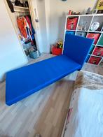 Kinder boxspring, kleur blauw. Lengte 210 cm, breedte 90 cm., Ophalen, Zo goed als nieuw, 180 cm of meer, 85 tot 100 cm