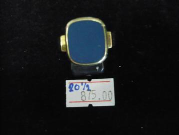 nieuwe 14 krt. gouden ring met lagensteen maat 20-1/2 lees>> beschikbaar voor biedingen