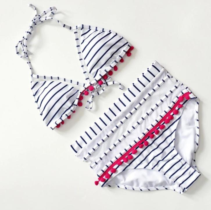 Blauw wit gestreepte retro high waist bikini dames vrouwen, Kleding | Dames, Badmode en Zwemkleding, Nieuw, Bikini, Verzenden