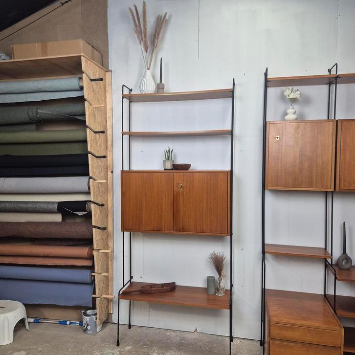 Ernst Dieter Hilker, Omnia vintage modulair teak wandsysteem, Huis en Inrichting, Kasten | Stellingkasten, Gebruikt, Ophalen