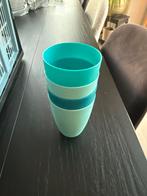4 blauwe HEMA plastic bekers, Huis en Inrichting, Keuken | Servies, Ophalen, Gebruikt, Effen, Overige materialen