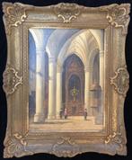 Klassiek schilderij van A Broekman, ca 1920 (28,5 x 38,5 cm), Antiek en Kunst, Ophalen of Verzenden