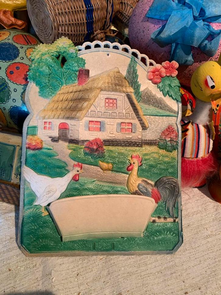 #pasen Oude Dresdner Pappe Paasdecoratie, Diversen, Pasen, Gebruikt, Ophalen of Verzenden