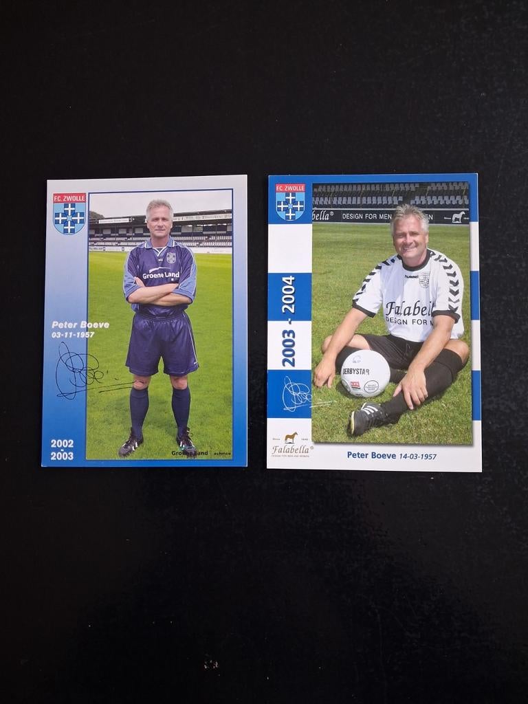 Spelerskaarten Peter Boeve FC Zwolle., Ophalen of Verzenden, Nieuw, Overige binnenlandse clubs, Spelerskaart