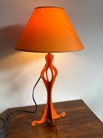 Retro oranje tafellamp/ schemerlamp, Huis en Inrichting, Lampen | Tafellampen, 50 tot 75 cm, Ophalen of Verzenden, Zo goed als nieuw