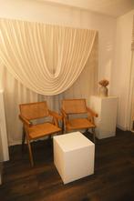 Backdrop + 2 stoelen verhuur – fotoshoot/event - 2x2 meter, Hobby en Vrije tijd, Ophalen of Verzenden, Geboorte of Huwelijk