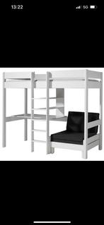 Vipack Hoogslaper met zetelbed wit Pino, Eenpersoons, Verzenden, Zo goed als nieuw, 200 cm